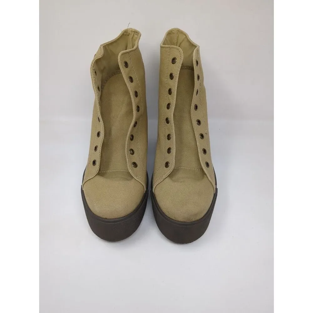 Vintage Bakers‎ Y2K Chunky Platform Heel Boots Shoes Canvas Women's Size 9 Italy